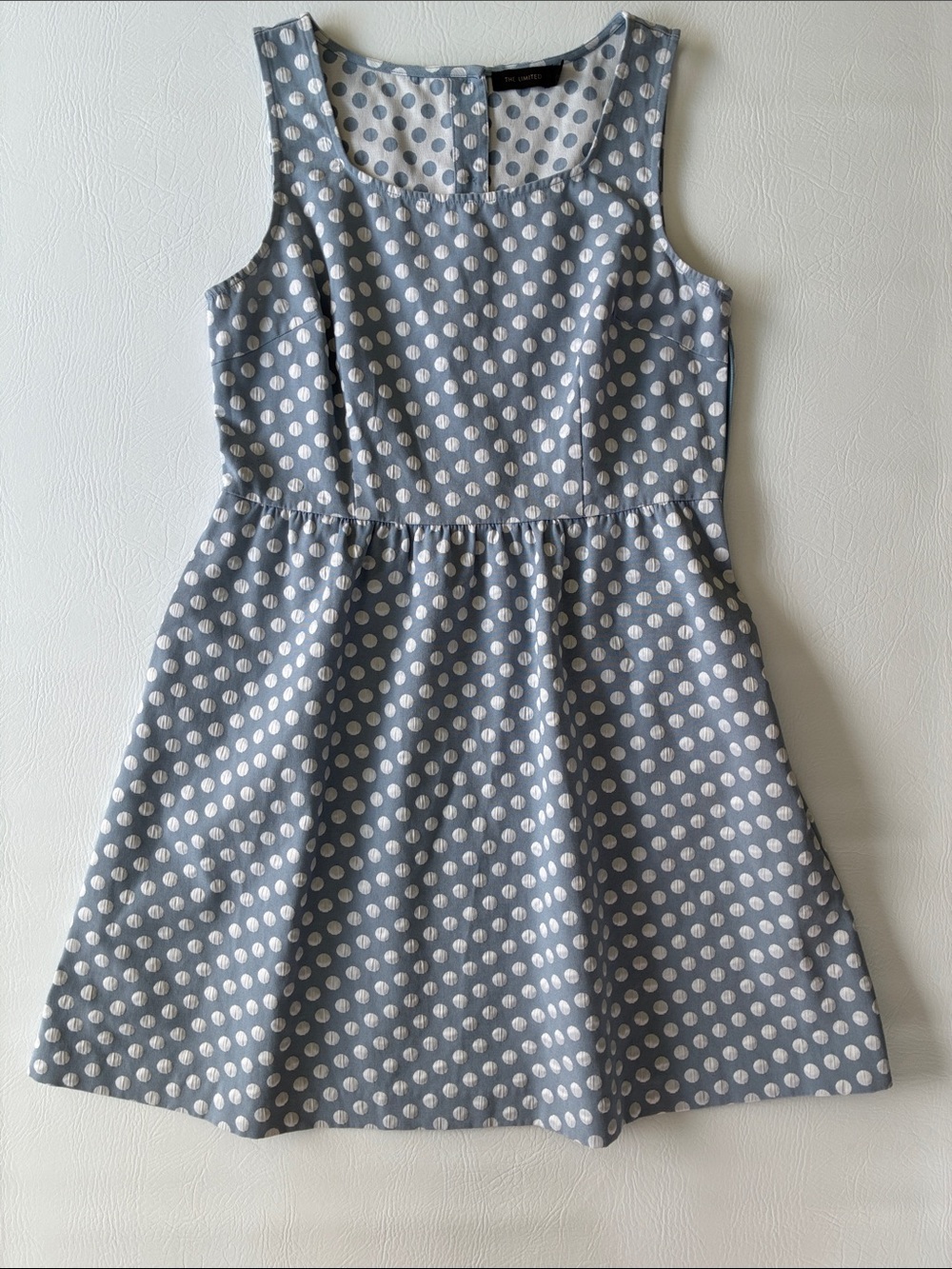 Girls' Blue Polka Dot Sleeveless Dress